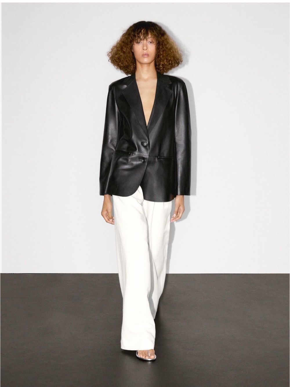 Massimo Dutti Nappa Leather Blazer BNWT